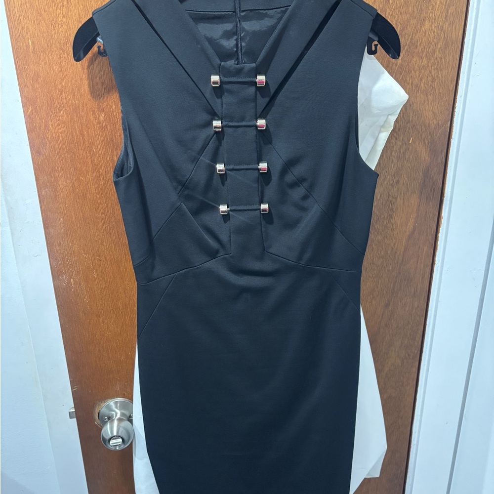 Versace Black Backless Dress with Silver Accents